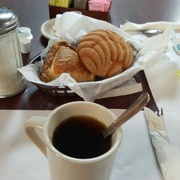 Mexican sweet bread while we wait for our food. So far, quite pleased.