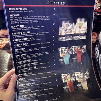 Chason's - Cocktail Menu 2024 - Seafood Near Me - Elk Grove, California