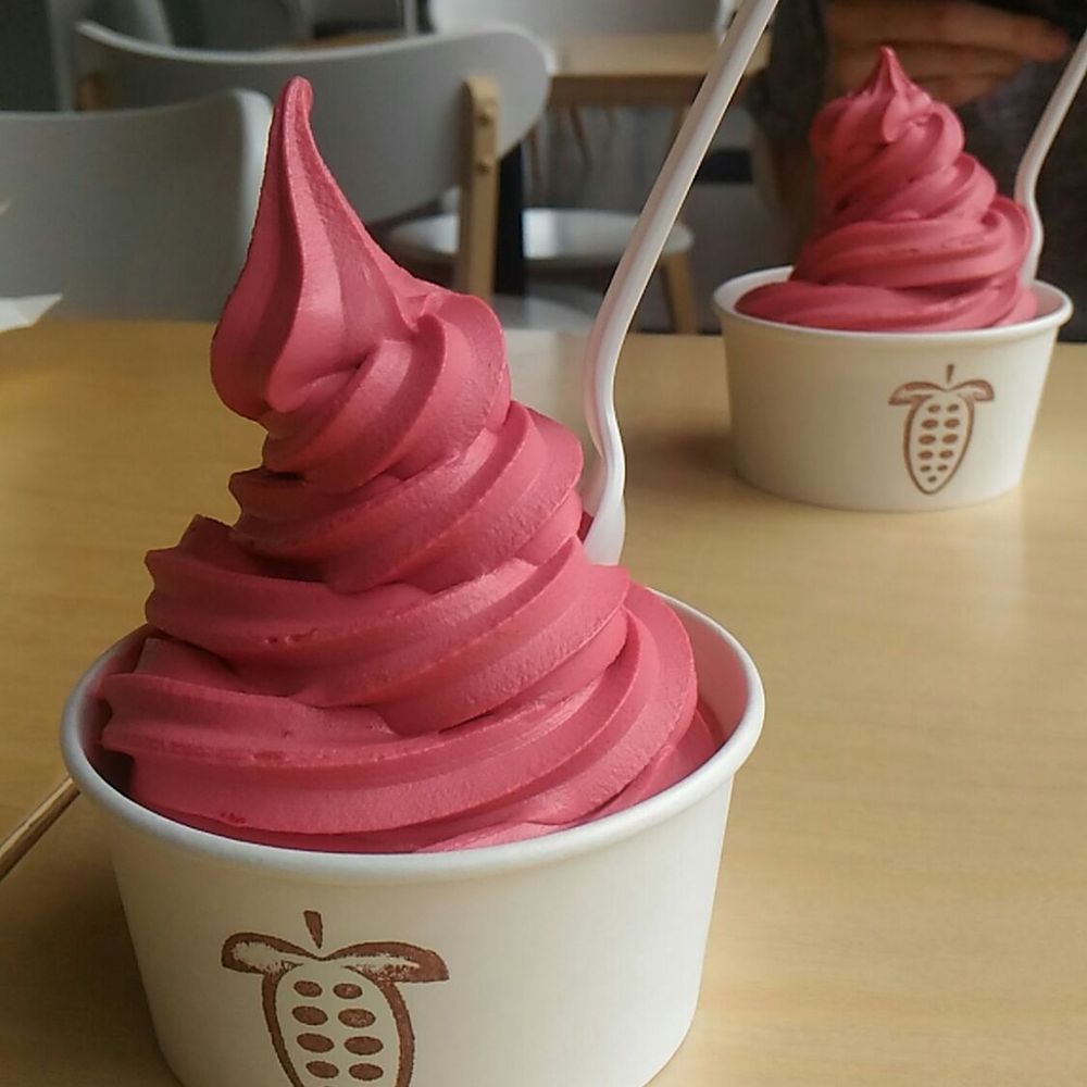 Rousseau Chocolatier - Raspberry soft serve sorbet vegan - Chocolatiers & Shops Near Me - Halifax, Nova Scotia