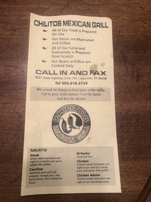 Menu photo 2 Chilitos Mexican Grill Louisville, KY Menu photo 2 Chilitos Mexican Grill Louisville, KY