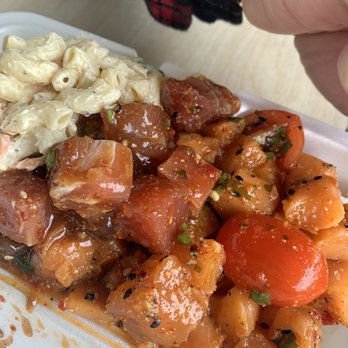 Ono Authentic Hawaiian Poke - Spicy salmon & spicy ahi with mac salad & rice - Poke Near Me - Edmonds, Washington