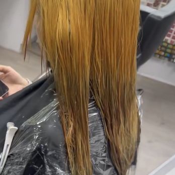 Super Skills Hair Salon - Before (after only removing box dye from roots) - Hair Salons Near Me - Flushing, New York Super Skills Hair Salon - Before (after only removing box dye from roots) - Hair Salons Near Me - Flushing, New York