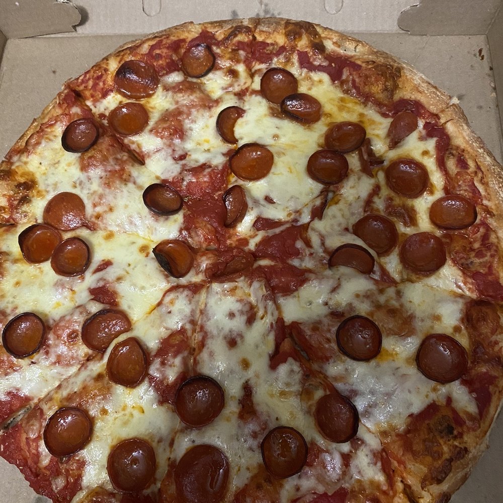 Gino's Pizza Place - Large Cheese & Pepperoni & Bacon pizza - Pizza Near Me - Tonawanda, New York Gino's Pizza Place - Large Cheese & Pepperoni & Bacon pizza - Pizza Near Me - Tonawanda, New York