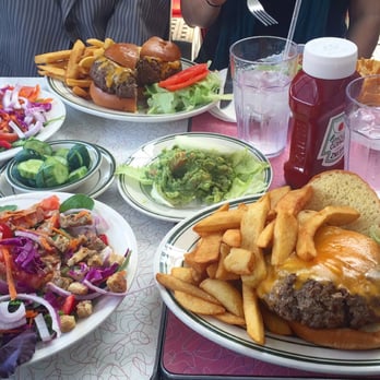 Jackson Hole - Santa Fe burger & garden salad - Burgers Near Me - East Elmhurst, New York Jackson Hole - Santa Fe burger & garden salad - Burgers Near Me - East Elmhurst, New York