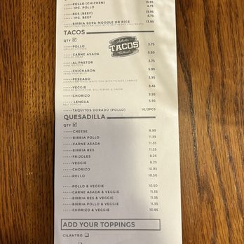 Taco De Birria - Menu side 1 - Mexican Near Me - Gaithersburg, Maryland Taco De Birria - Menu side 1 - Mexican Near Me - Gaithersburg, Maryland