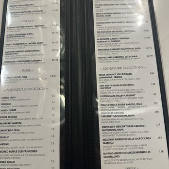 Salute Italian Restaurant - Drink menu - Italian Near Me - Frisco, Texas