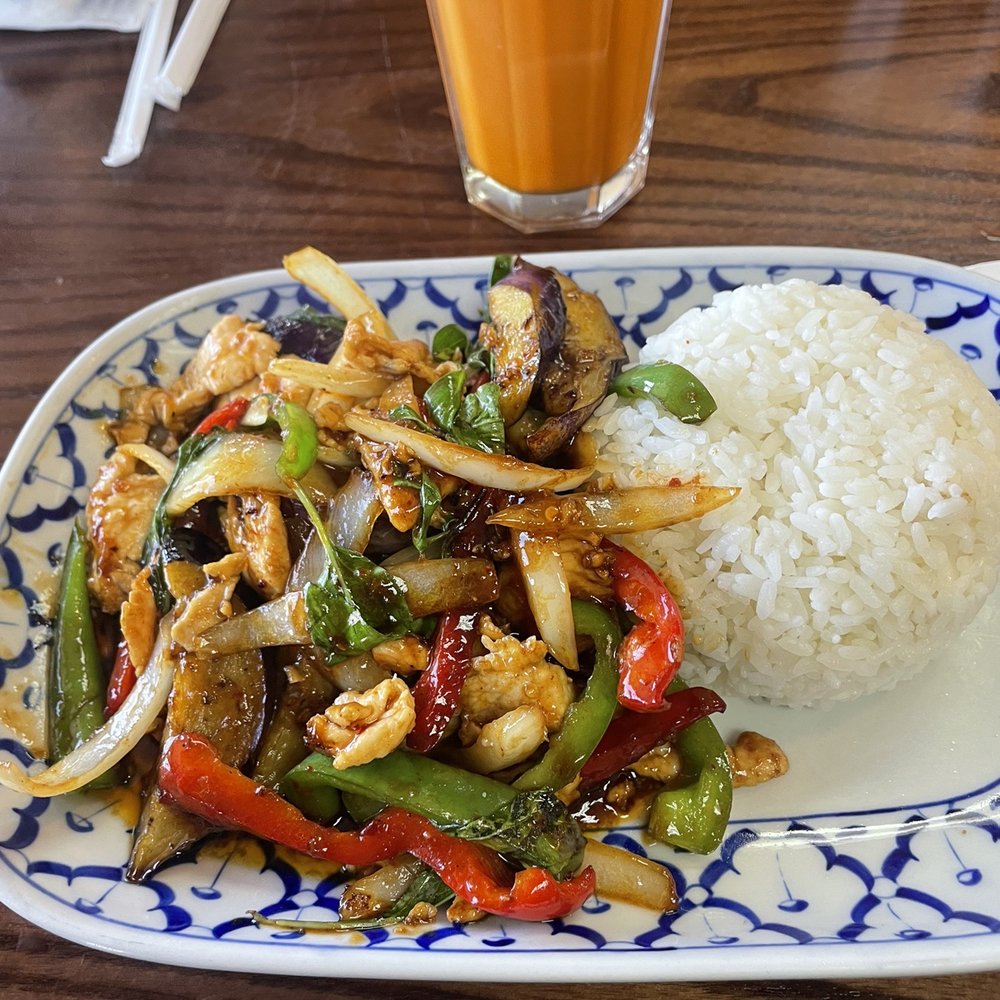 Thai Basil - Chicken & eggplants dish - Thai Near Me - Madera, California Thai Basil - Chicken & eggplants dish - Thai Near Me - Madera, California