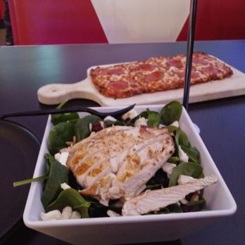 Laser Ops Xtreme Fun Center - Spinach salad up front, pepperoni flatbread back - Arcades Near Me - Tampa, Florida Laser Ops Xtreme Fun Center - Spinach salad up front, pepperoni flatbread back - Arcades Near Me - Tampa, Florida