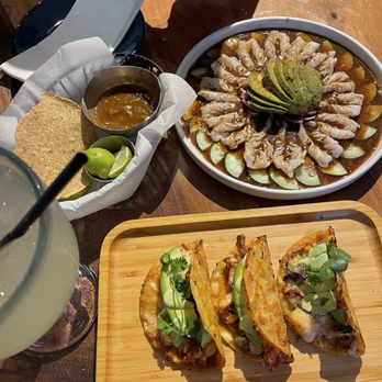 Mariscos Choix - Tacos De Pulpo Zarandeados and Aguachile Mixtos Negro - Seafood Near Me - Pico Rivera, California