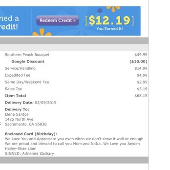 The Flower Shop - All the fees and what I wanted in the message - Florists Near Me - Sacramento, California The Flower Shop - All the fees and what I wanted in the message - Florists Near Me - Sacramento, California
