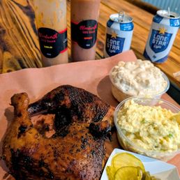 Smoked chicken quarters, potato salad, 5-cheese mac and cheese on the afternoon of 1.24.26, prior the freeze Smoked chicken quarters, potato salad, 5-cheese mac and cheese on the afternoon of 1.24.26, prior the freeze
