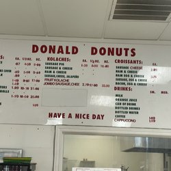 Donald Donuts - Menu as of September 2022