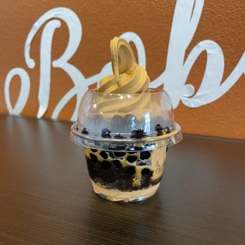 L'moon Creamery - Thai tea soft serve with honey boba and oreo crumbs (9 oz) - Bubble Tea Near Me - Upland, California L'moon Creamery - Thai tea soft serve with honey boba and oreo crumbs (9 oz) - Bubble Tea Near Me - Upland, California