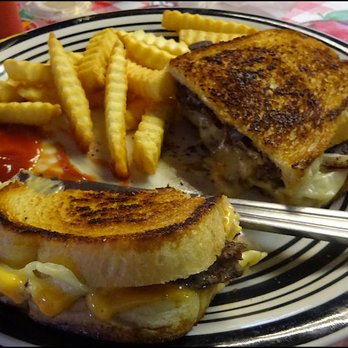 Cook's Station - From the "25 Sandwiches" section of the "Lunch" menu, my "foodie" friend Adrienne ordered a "Patty Melt" sandwich, along with "crinkle fries - Breakfast & Brunch Near Me - Pioneer, California Cook's Station - From the "25 Sandwiches" section of the "Lunch" menu, my "foodie" friend Adrienne ordered a "Patty Melt" sandwich, along with "crinkle fries - Breakfast & Brunch Near Me - Pioneer, California