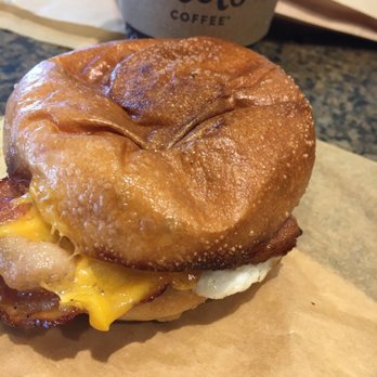 Peet's Coffee - Bacon, cheese and egg brioche, - Coffee & Tea Near Me - Brentwood, California Peet's Coffee - Bacon, cheese and egg brioche, - Coffee & Tea Near Me - Brentwood, California