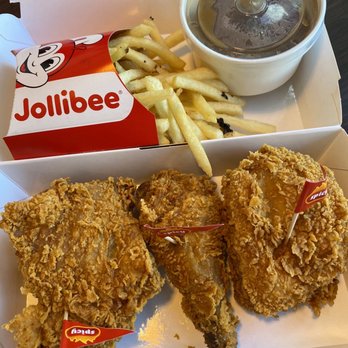 Jollibee - 3 piece spicy chicken combo with fries and gravy - Chicken Shop Near Me - San Antonio, Texas