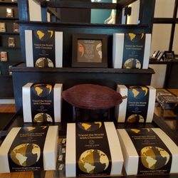 Centre & Main Chocolate - Shelf presentation of the Travel the World with Chocolate line