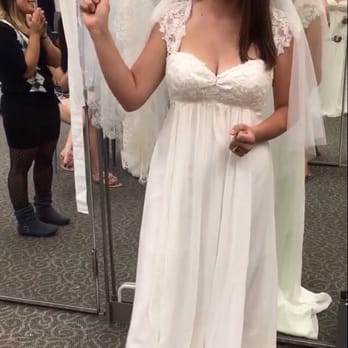 David's Bridal - Ringing the bell and saying yes to this dress. Later had second thoughts and exchanged it. Waiting on my new dress to arrive to the store. - Bridal Near Me - Modesto, California