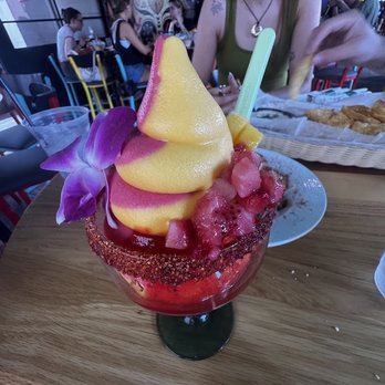 Pancho's Cantina & Rooftop - Mango Strawberry Soft Serve Marg - Mexican Near Me - Chicago, Illinois