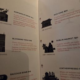 Drink menu Drink menu