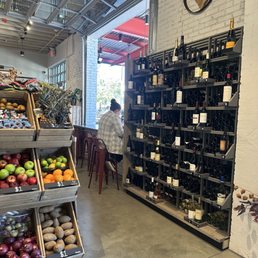Wine selection and fresh produce