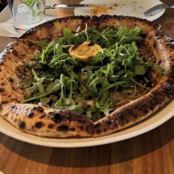 Bridgette Bar - mushroom pizza - just the right amount of char!! - Bars Near Me - Canmore, Alberta