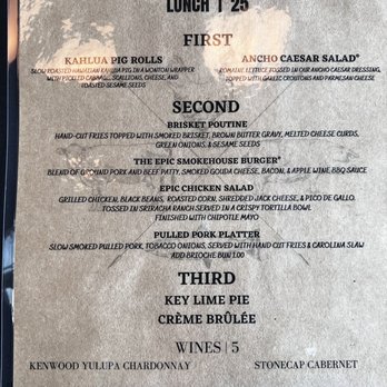Epic SmokeHouse - August 2022 Restaurant Week menu. - Steakhouses Near Me - Arlington, Virginia Epic SmokeHouse - August 2022 Restaurant Week menu. - Steakhouses Near Me - Arlington, Virginia