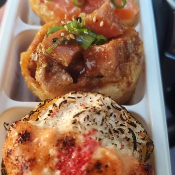 Atoyubu - Creamy Myungran, Fresh Ginger Tuna, Fresh Salmon Yubu (front to back) - Korean Near Me - Walnut, California