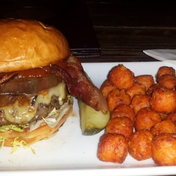 Bread & Barley - English Pub Burger w/ sweet potato tots and a side of curried ketchup! - Gastropubs Near Me - Covina, California