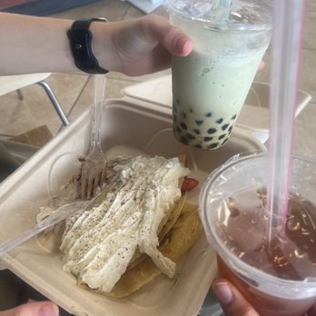Tapioca Delight - Blended Green Tea Matcha, Cantaloupe w/ strawberry jelly, Nutella Strawberry Crepe - Coffee & Tea Near Me - Salinas, California