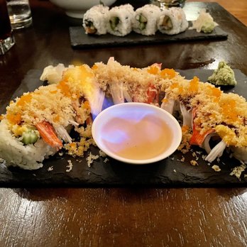Sequoia - Crunchy Volcano (flaming volcano roll) - Sushi Bars Near Me - Madison, Wisconsin