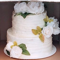 Gluten Free at Last! - Rustic Wedding Cake with Flowers - many flavors available