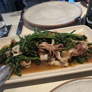 The Morris - Charred Broccoli, grilled squid - New American Near Me - San Francisco, California The Morris - Charred Broccoli, grilled squid - New American Near Me - San Francisco, California