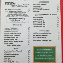 Crums Windmill Cafe - Menu page 2
