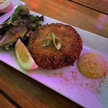 ININE Bistro - Bahama's Trip Crab Cake - Waffles Near Me - New York, New York