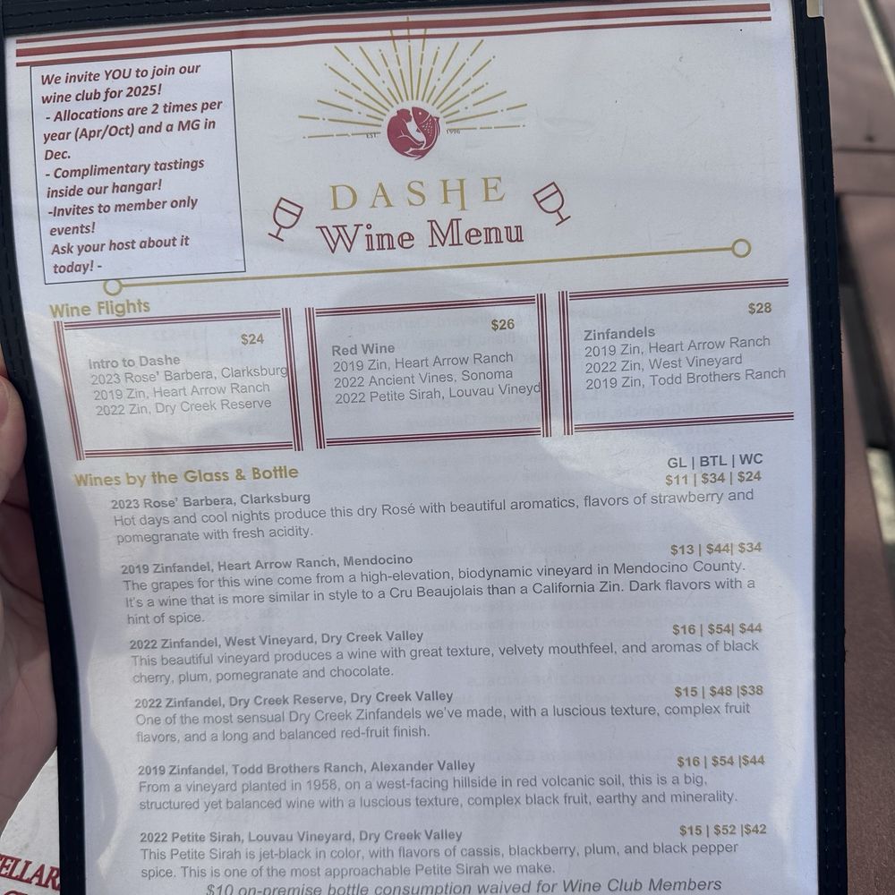 Dashe Cellars - Menu - Wine Bars Near Me - Alameda, California Dashe Cellars - Menu - Wine Bars Near Me - Alameda, California