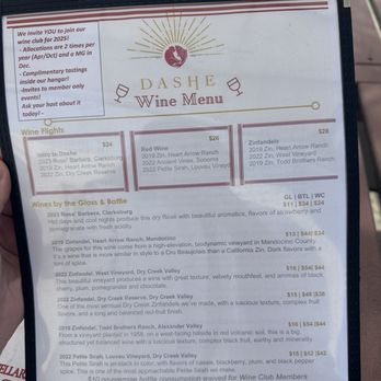 Dashe Cellars - Menu - Wine Bars Near Me - Alameda, California