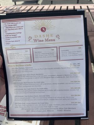 Menu photo 1 Dashe Cellars Alameda, CA