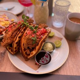 Chicken and Waffle Taco