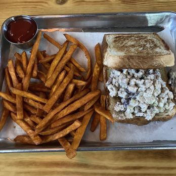 Cutten Kitchen - Chicken salad sandwich with sweet potato fries - Bars Near Me - Houston, Texas Cutten Kitchen - Chicken salad sandwich with sweet potato fries - Bars Near Me - Houston, Texas