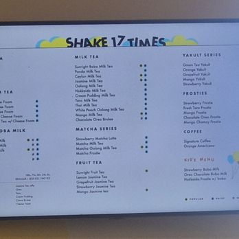 Sunright Tea Studio - Milpitas - Menu - Bubble Tea Near Me - Milpitas, California