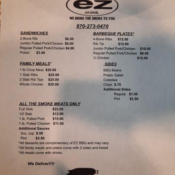 Bishop EZ BBQ - Menu - Food Trucks Near Me - Jonesboro, Arkansas Bishop EZ BBQ - Menu - Food Trucks Near Me - Jonesboro, Arkansas