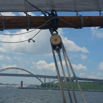 Pier Wisconsin - The Hoan Bridge under the boom of a sail! - Museums Near Me - Milwaukee, Wisconsin