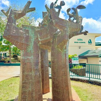 Aiea High School - "Early Spring" sculpture by Satoru Abe (1926-2025).  Rest in peace my friend : ) - Middle Schools & High Schools Near Me - Aiea, Hawaii