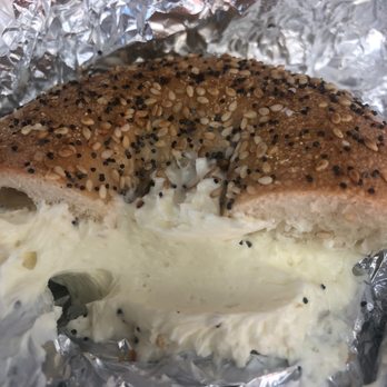 New York Bagels - Everything bagel with cream cheese - Bagels Near Me - Davidson, North Carolina New York Bagels - Everything bagel with cream cheese - Bagels Near Me - Davidson, North Carolina