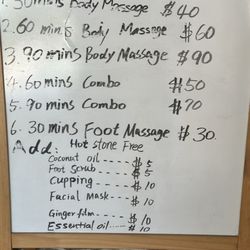 Olive Massage - Updated menu May 2025