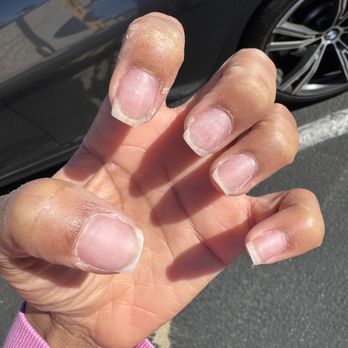 Nails Paradise - Ugly nails I was charged $50 for - Nail Salons Near Me - Twentynine Palms, California