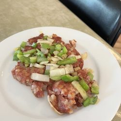 Sportsman's Café - Corned beef hash with green pepper and onion.