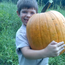 Rossview Farm - My Nephew Douglas with his perfect Pumpkin!