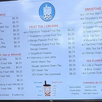 DIY Tea Lab - Fremont - Menu (Apr 2025) - Bubble Tea Near Me - Seattle, Washington